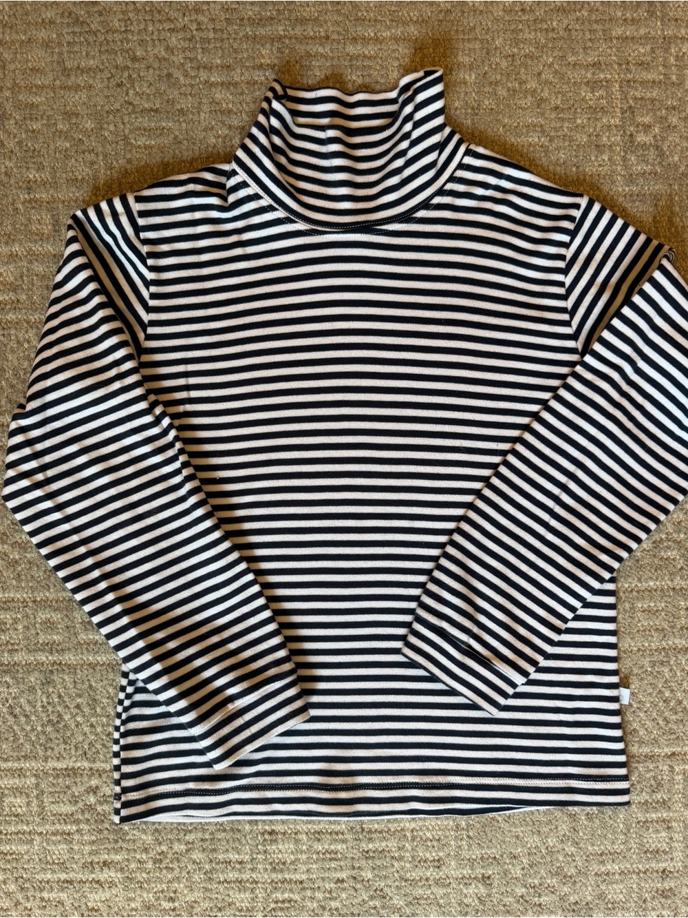 NWOT Bella Bliss boys Pima navy and white striped turtleneck size 10
